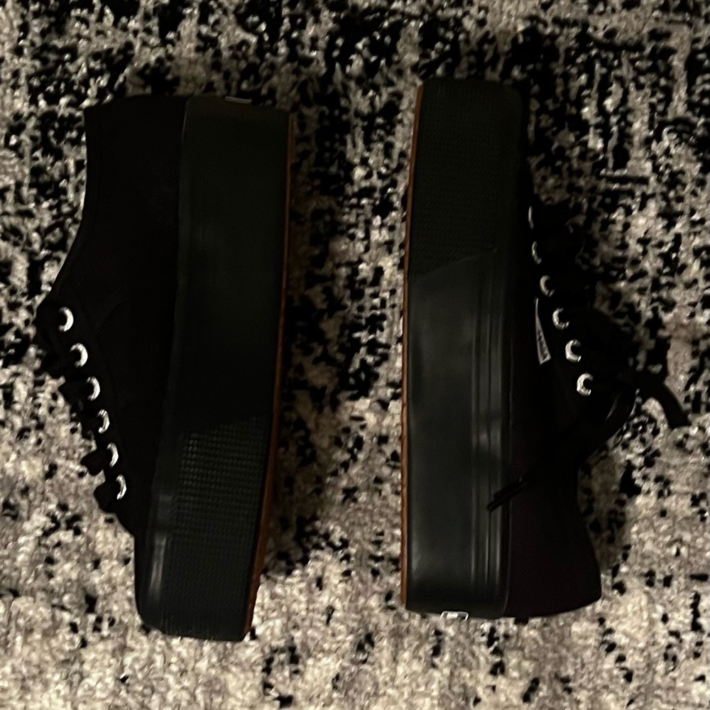 Superga Women's Black Canvas Sneakers - Picture 6 of 8